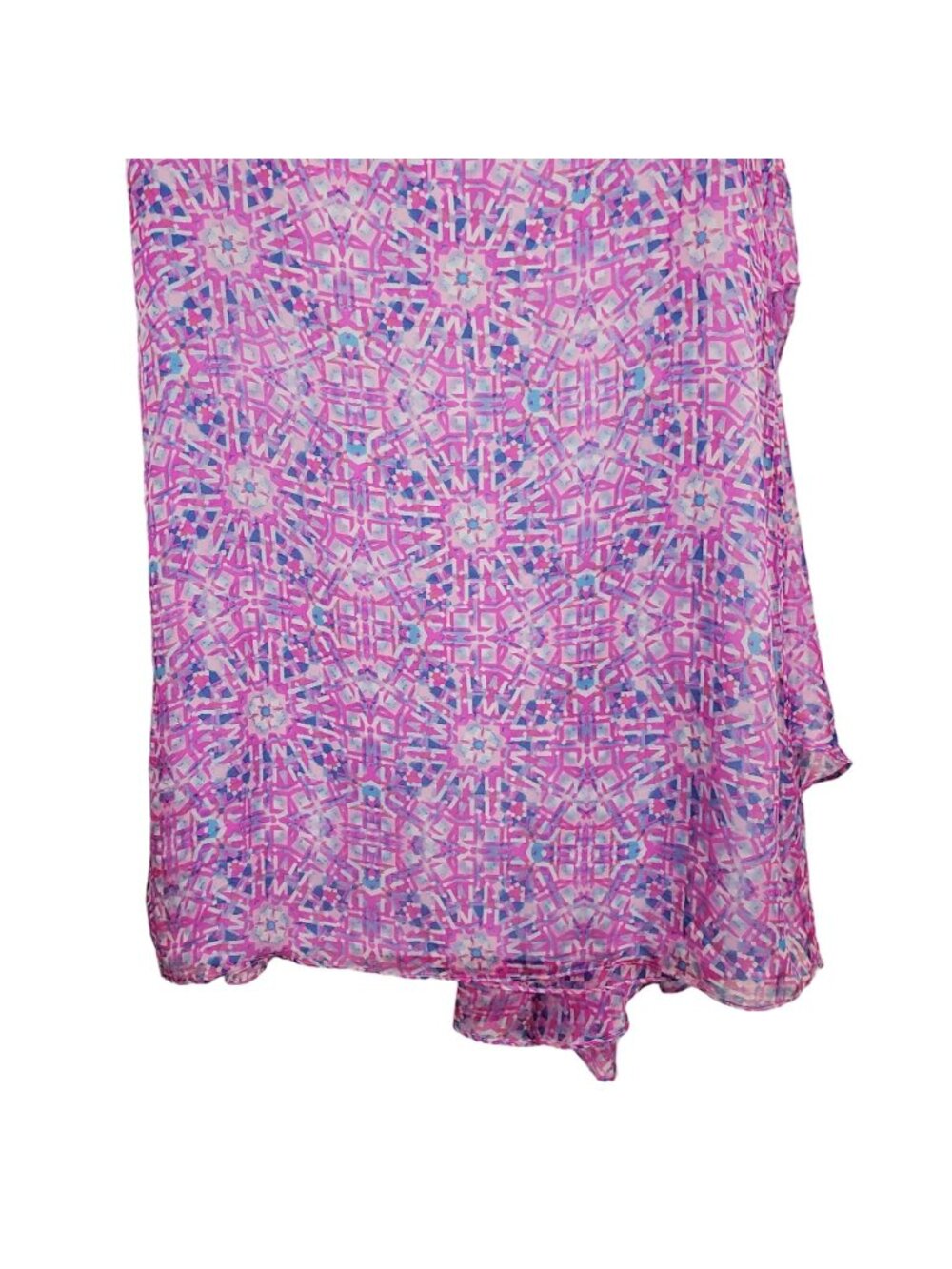 Sundance Size 8 Dress Silk Chiffon Sleeveless Sheer Mosaic Overlay Boho Festival - Picture 11 of 11